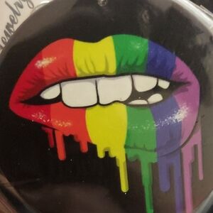 Rainbow Drip Lips Earrings